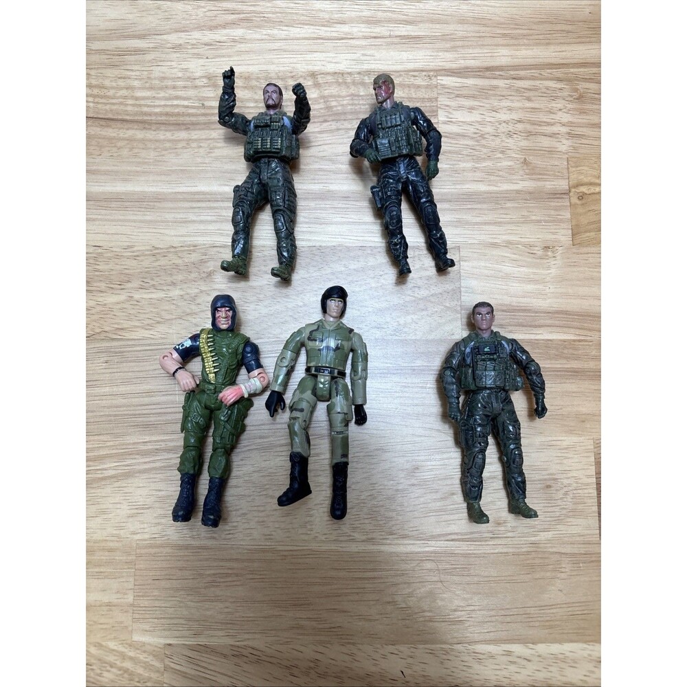 Military Action Figures Lot of 5 Soldiers Army Men USMC Special Forces SWAT Navy